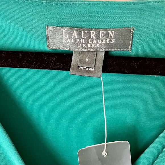 Ralph Lauren Faux Wrap Cut Dress Ruched Sleeveless Office Career Travel Party 6 - Picture 3 of 9